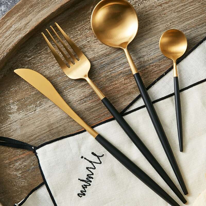

4pcs Two Tone Stainless Steel Cutlery Set