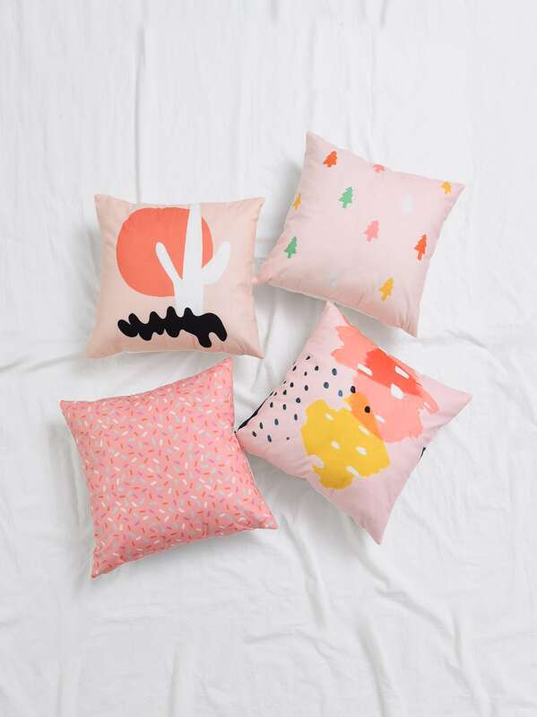 

1pc Art Painting Cushion Cover Without Filler, Multicolor