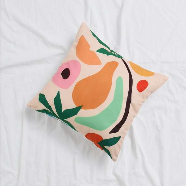 

1pc Fruit Art Painting Cushion Cover Without Filler, Multicolor