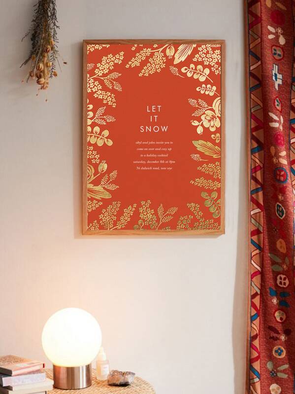 

Slogan & Leaf Bronzing Wall Print Without Frame