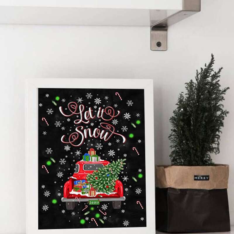 

Christmas Retro Car Wall Print Without Frame