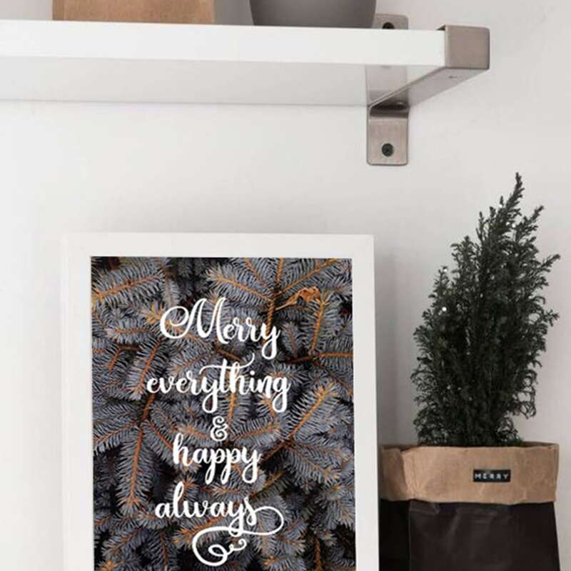 

Christmas Slogan & Pine Needle Wall Print Without Frame