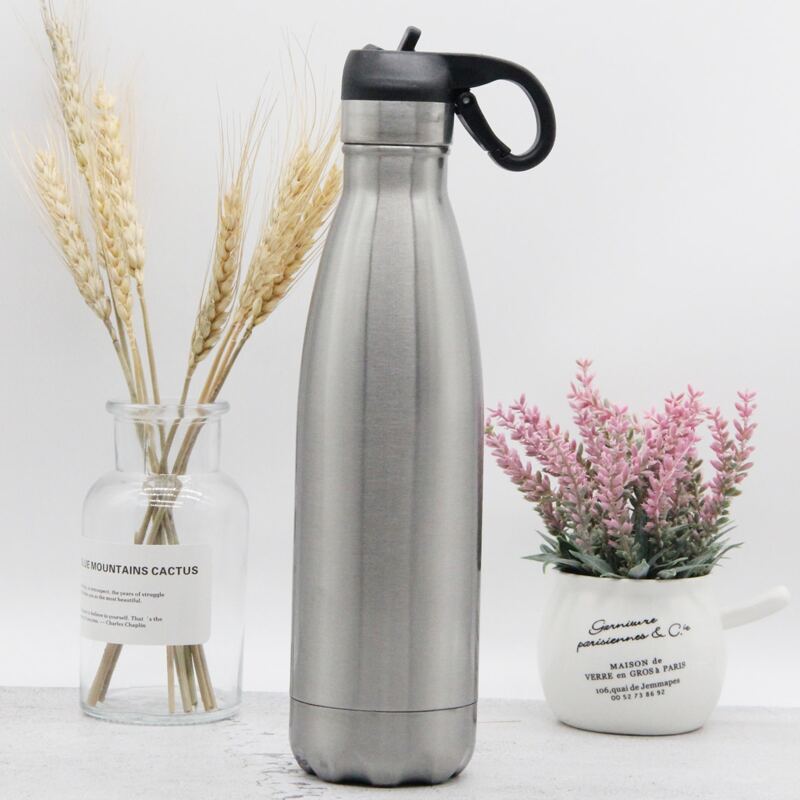 

Plain Stainless Steel Vacuum Cup With Straw, Silver