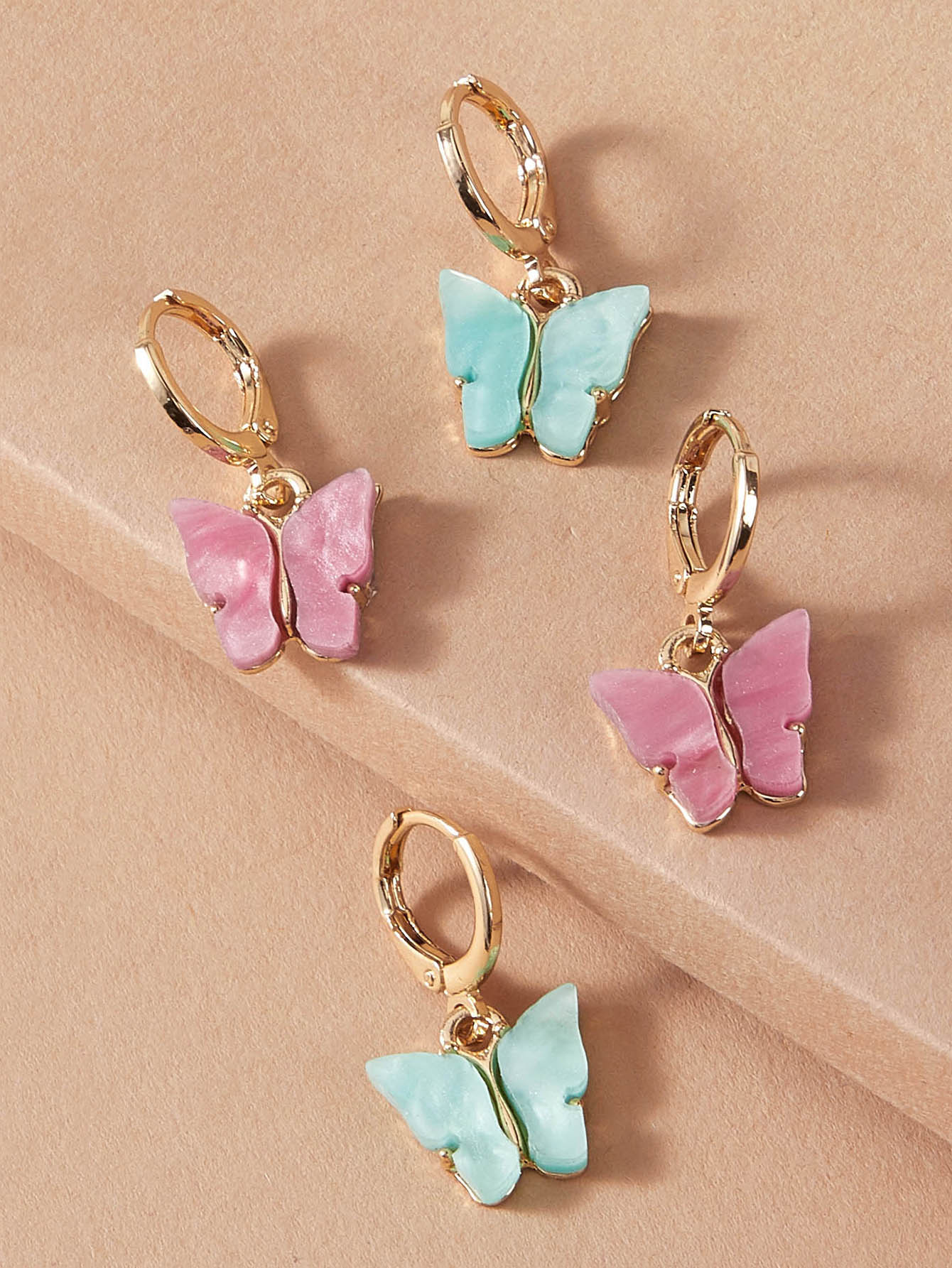 Orejeras con diseño de mariposa 2 pares - Multicolor - Ver 1