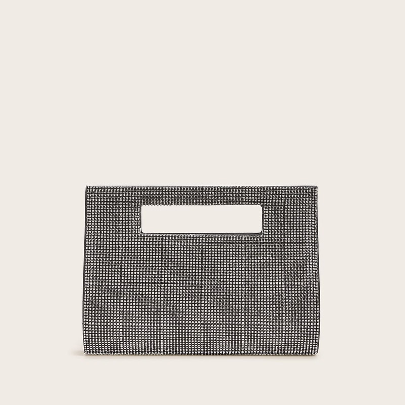 

Rhinestone Decor Chain Clutch Bag, Grey
