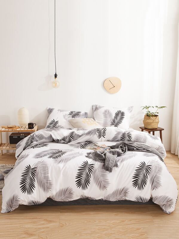 

Leaf Print Sheet Set, Multicolor