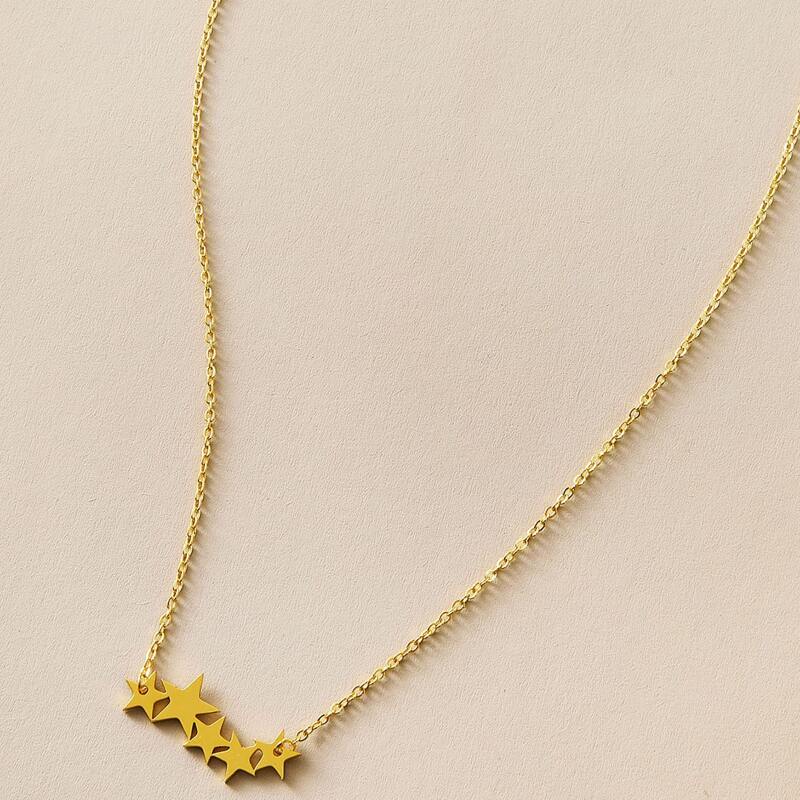

1pc Star Charm Necklace, Gold