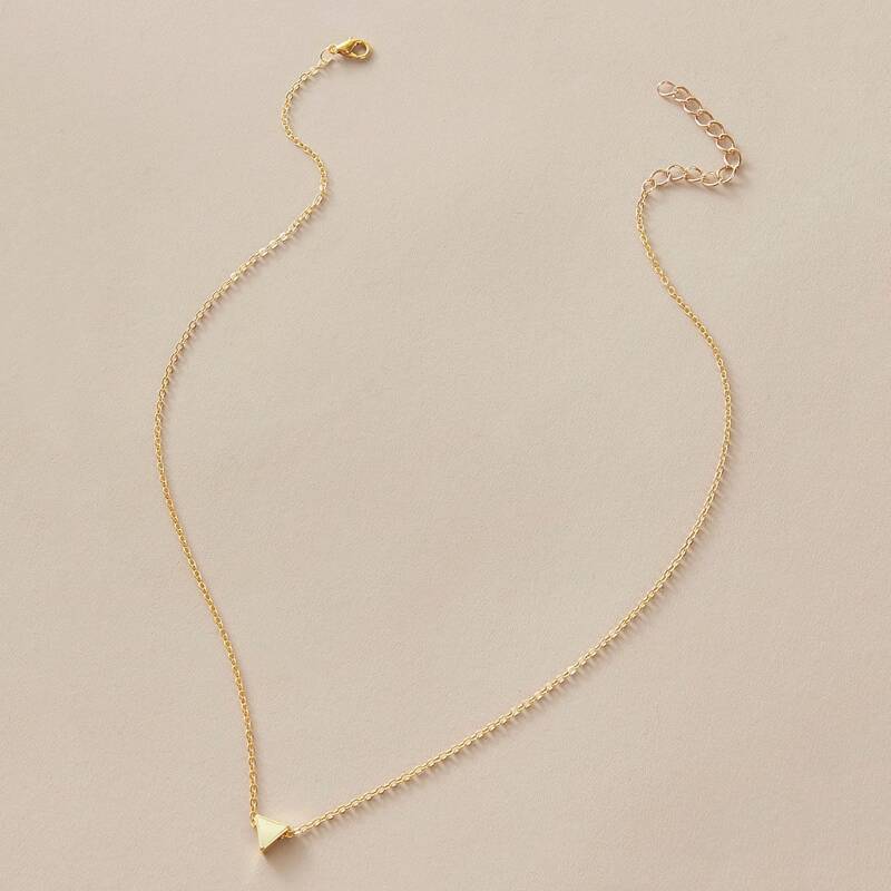

1pc Triangle Charm Necklace, Gold