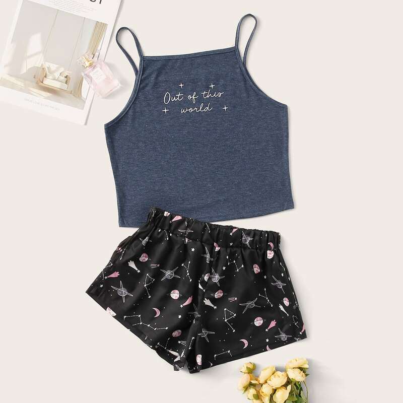 

Letter & Galaxy Cami PJ Set, Multicolor