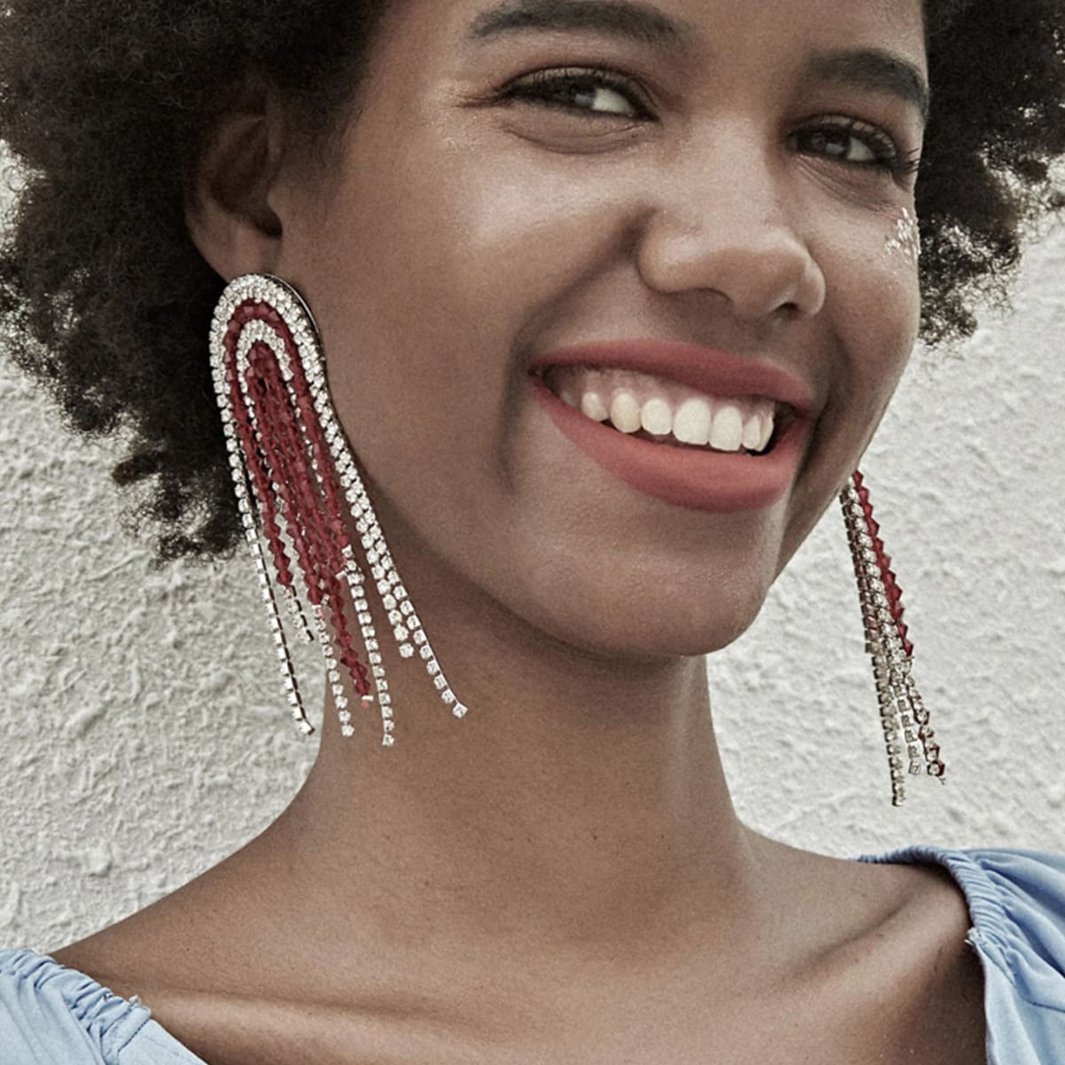 

1pair Rhinestone Engraved & Beaded Tassel Drop Earrings, Multicolor