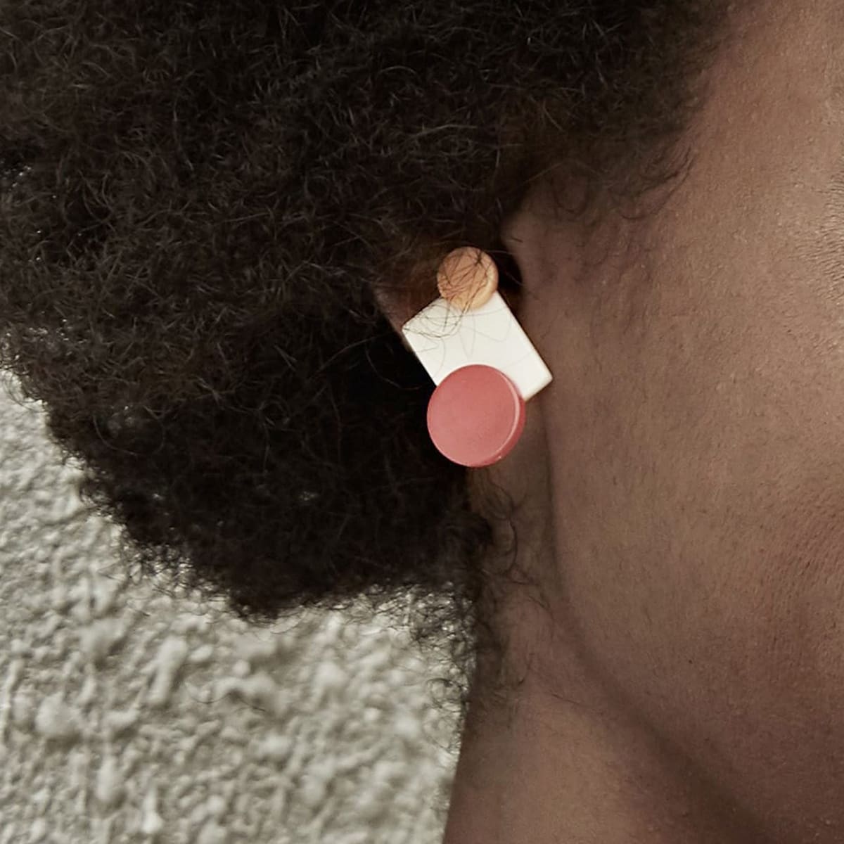 

1pair Color Block Geometric Stud Earrings, Multicolor
