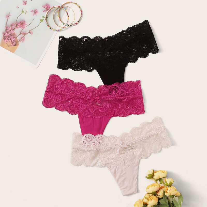 

3pack Floral Lace Panty Set, Multicolor