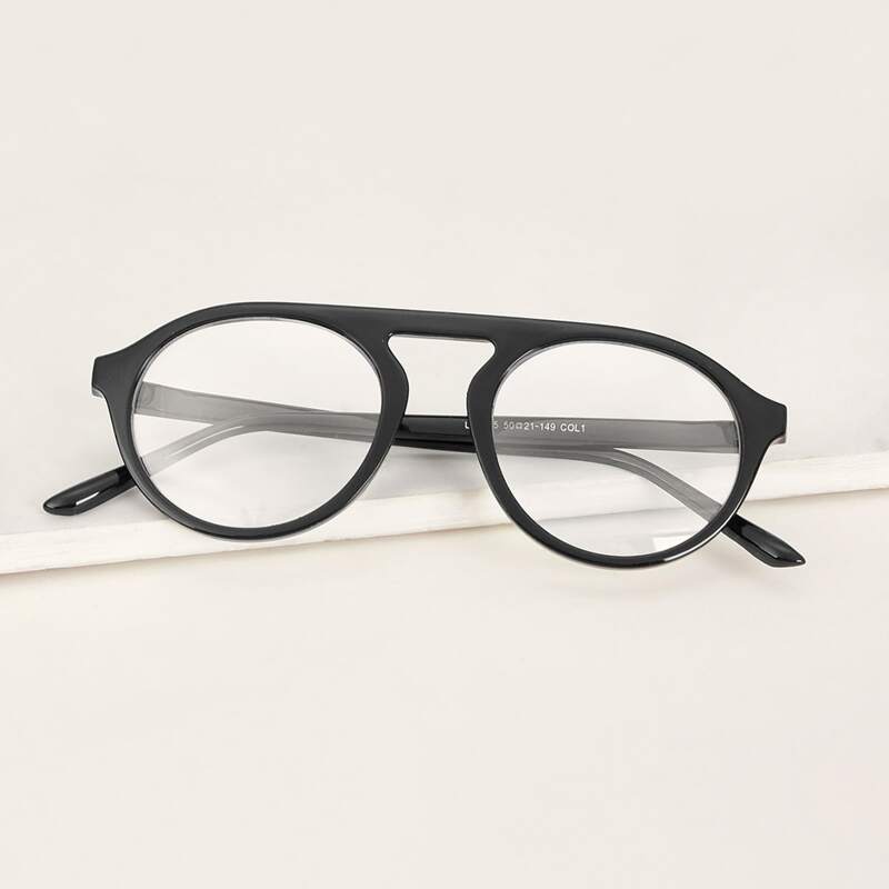 

Guys Flat Top Acrylic Frame Glasses, Black