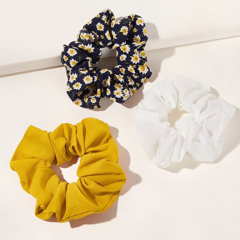 

3pcs Ditsy Floral Print Hair Tie, Multicolor