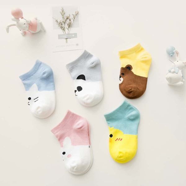

5pairs Toddler Girls Cartoon Graphic Socks, Multicolor