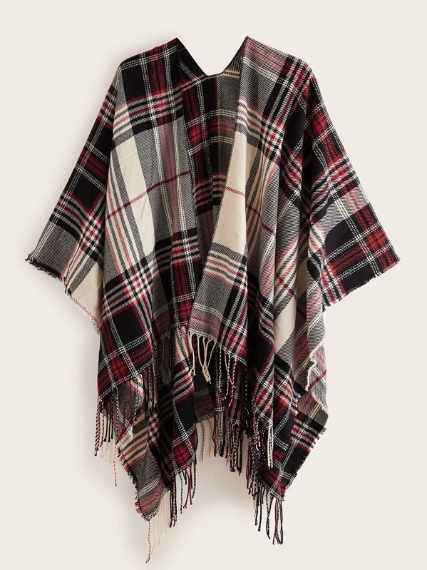 

Plaid Pattern Shawl, Multicolor