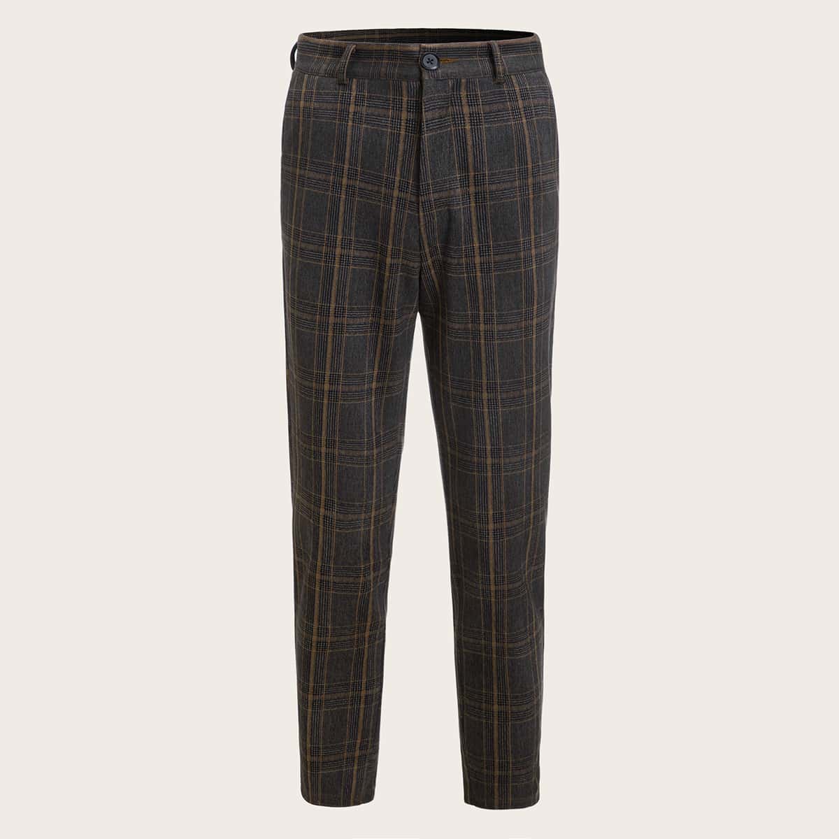 

Guys Plaid Tailored Pants, Grey
