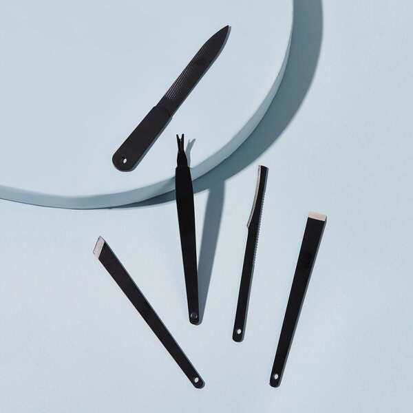 

5pcs Stainless Steel Manicure Pedicure Set Kit, Black