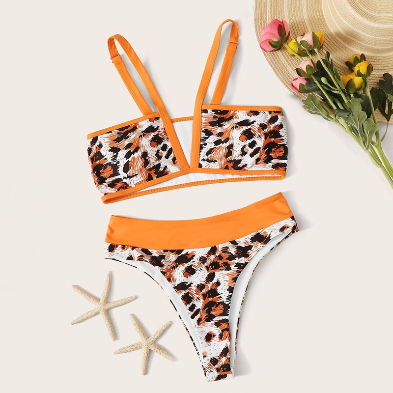 

Leopard High Cut Bikini Set, Multicolor
