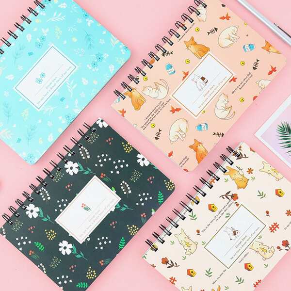 

1pack Floral Print Cover Spiral Notebook