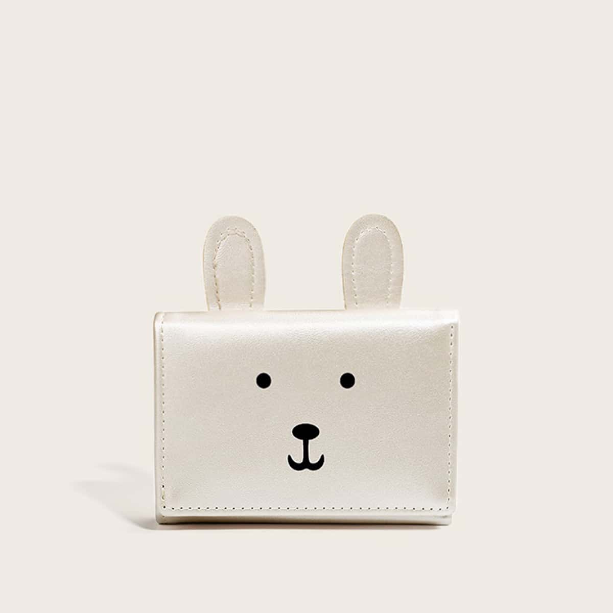 

Cartoon Design Fold Over Purse, White