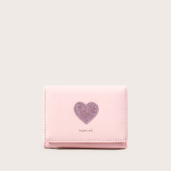 

Glitter Heart Decor Purse, Pink