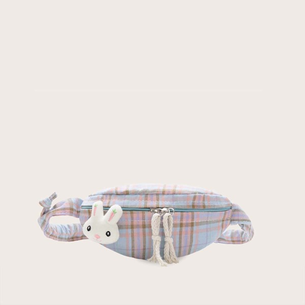 

Girls Rabbit Decor Plaid Fanny Pack, Multicolor