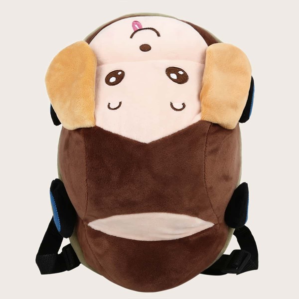 

Kids Cartoon Design Fuzzy Backpack, Brown