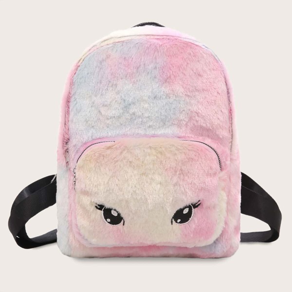 

Girls Fluffy Pocket Front Backpack, Multicolor