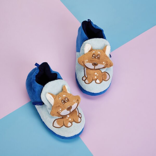 

Toddler Boys Cartoon Design Fuzzy Slippers, Multicolor
