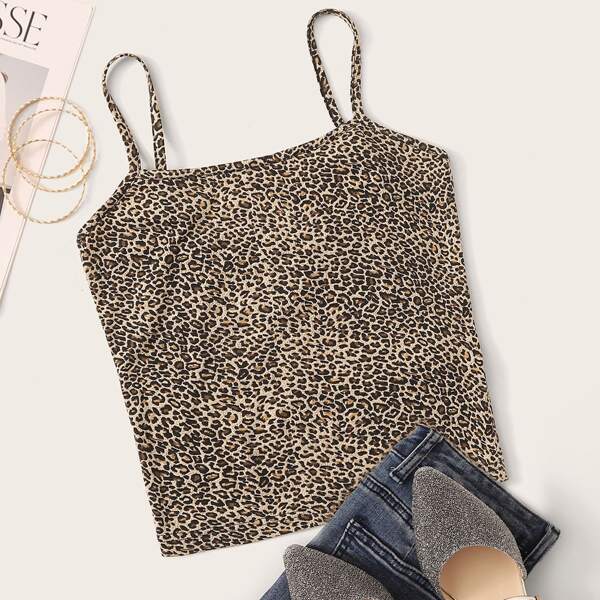 

Plus Leopard Cami Top, Multicolor