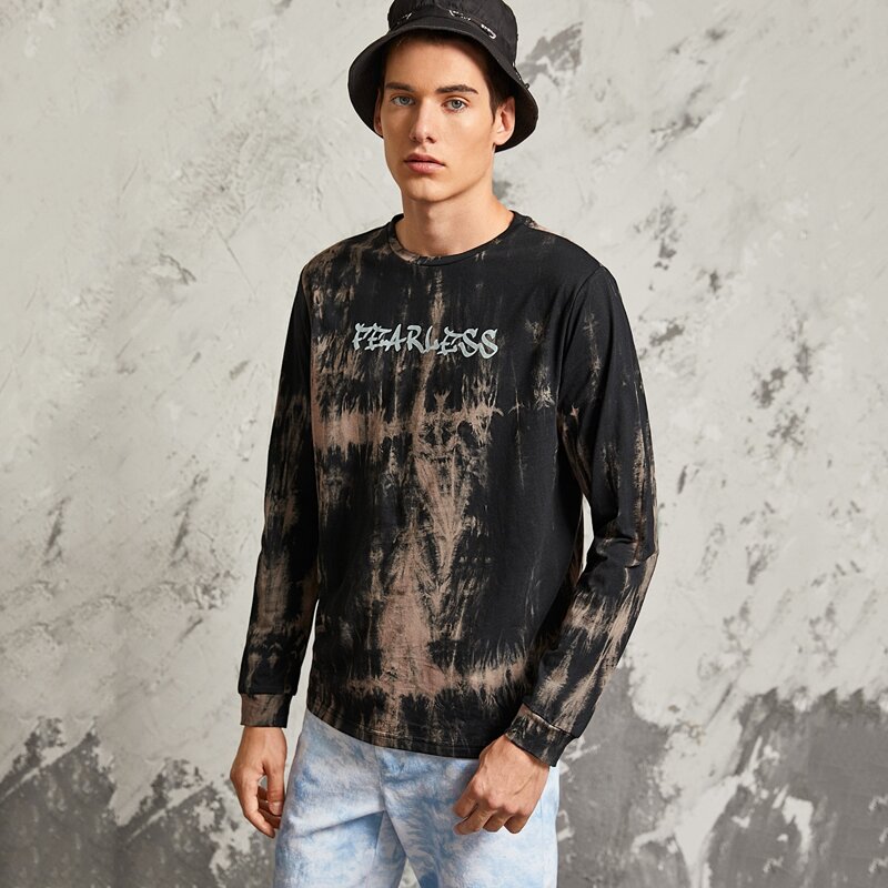 

Guys Letter Graphic Tie Dye Tee, Multicolor