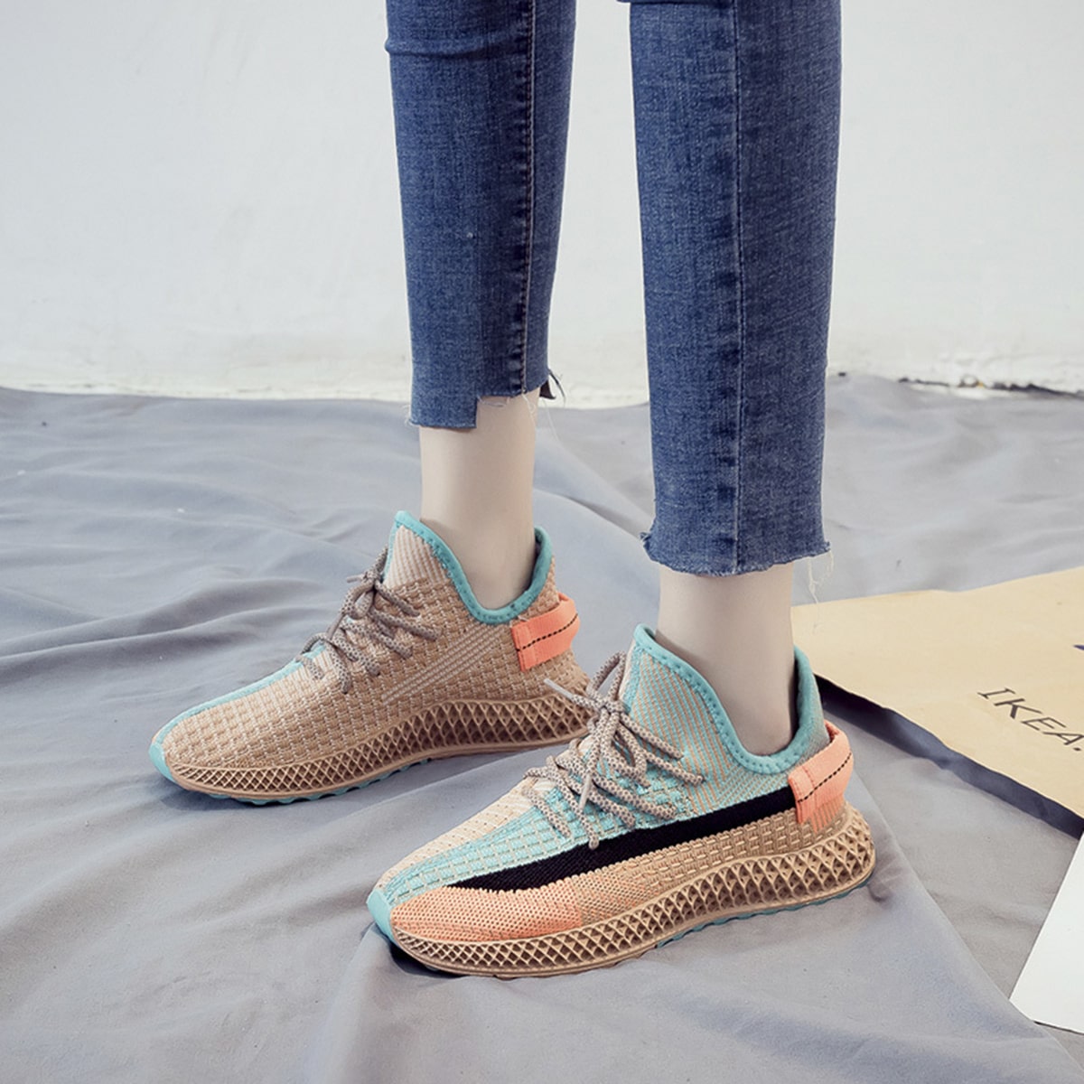 Image of Lace-up Front Wide Fit Sneakers
