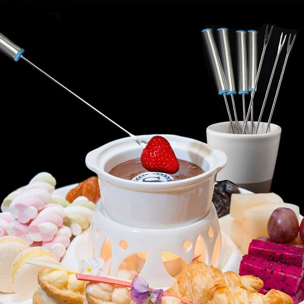 

6pcs Stainless Steel Fruit Fork, Silver