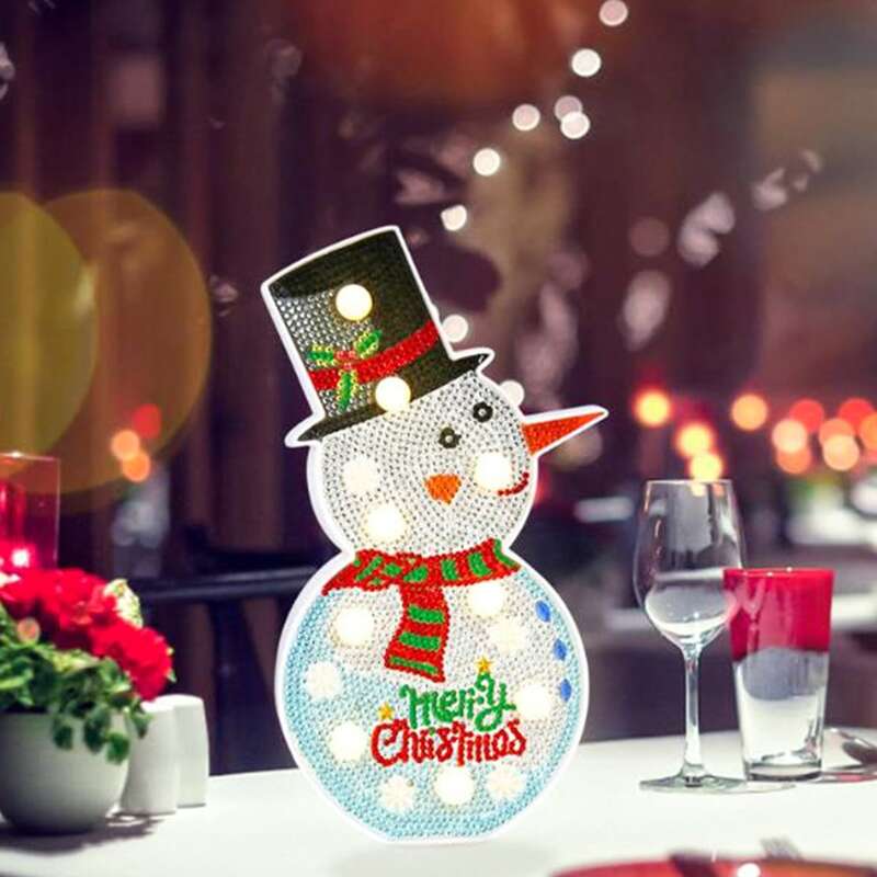 

Christmas Snowman Diamond Painting Night Light