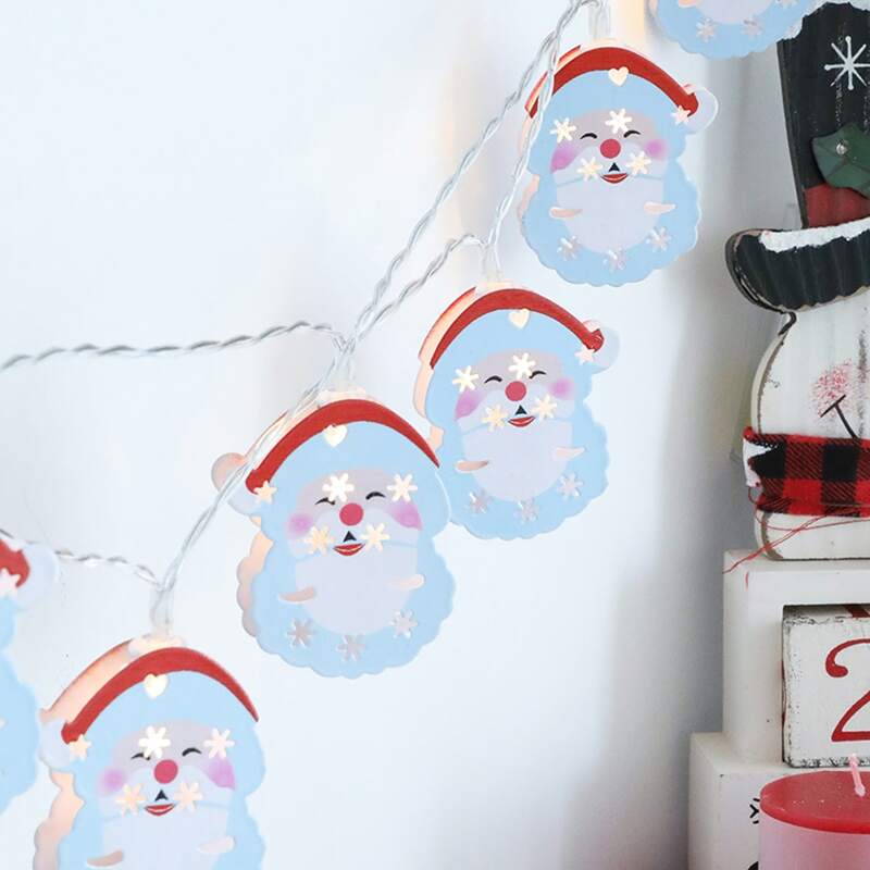

20pcs Christmas Santa Claus Bulb String Light, Multicolor