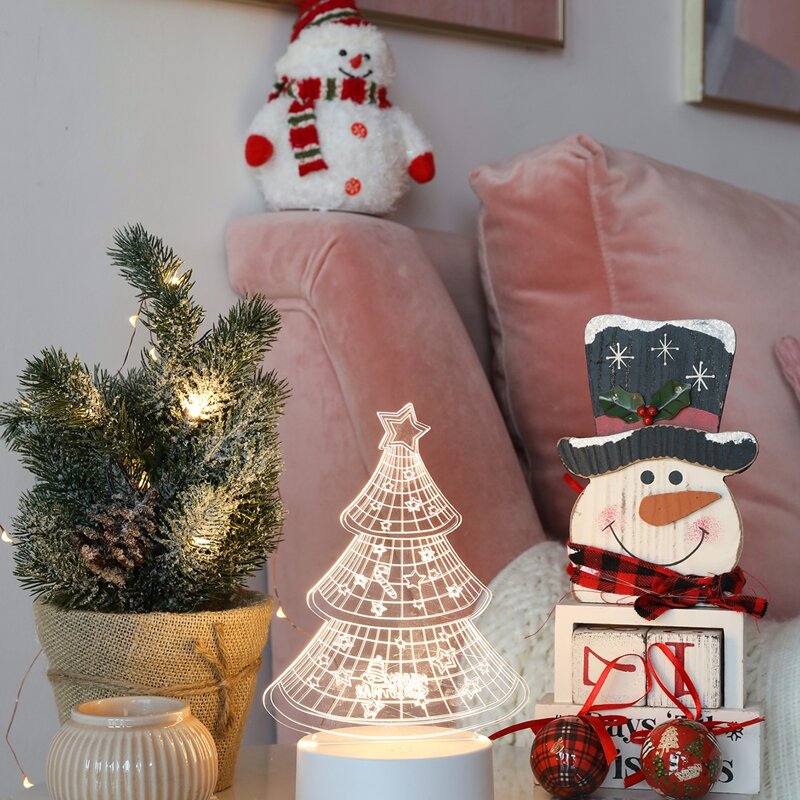 

3D Christmas Tree Desk Lamp, White