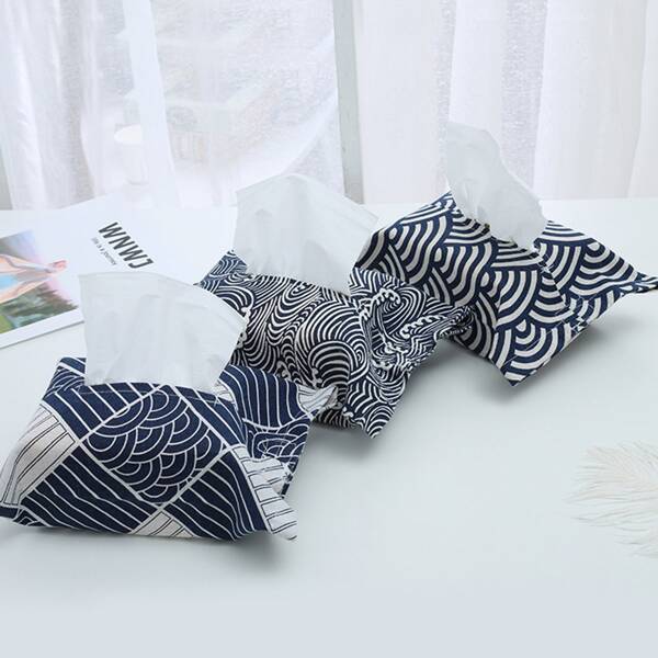 

1pc Random Wave Pattern Tissue Storage Bag, Multicolor