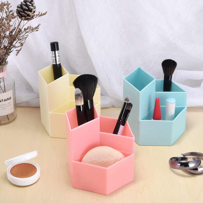 

1pc Random 3 Grid Storage Bucket, Multicolor