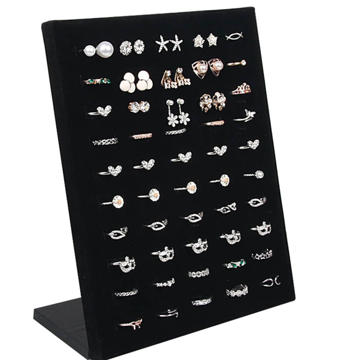

1pc Ring Storage Rack, Black