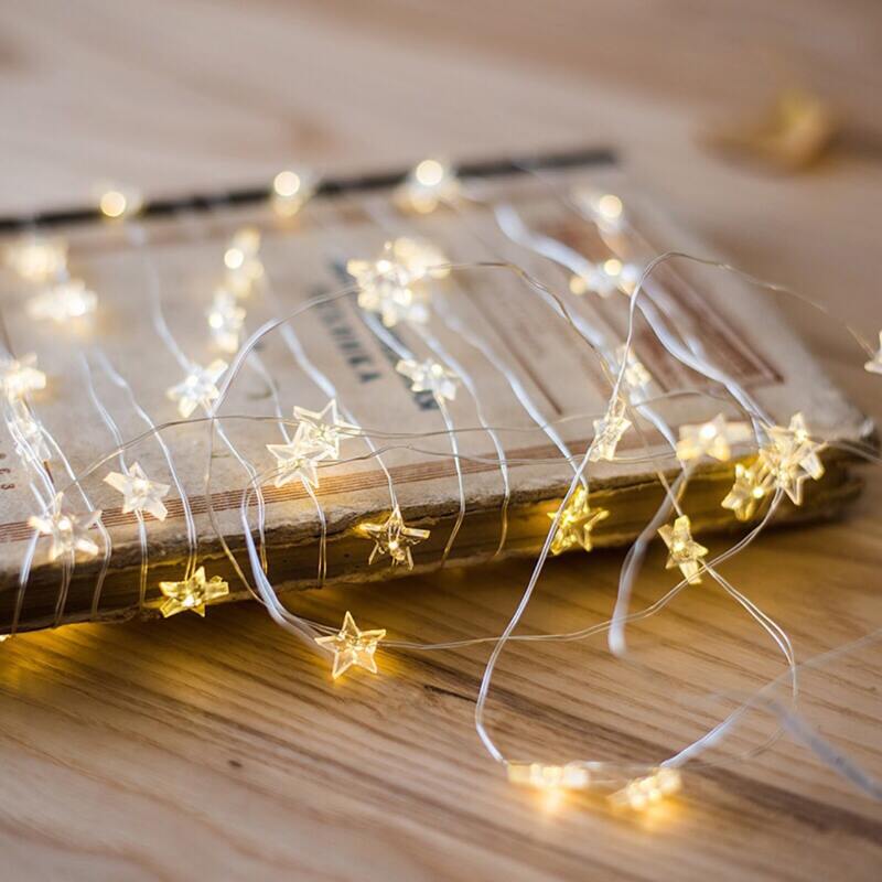 

10pcs Clear Star Bulb String Light 2M, Yellow