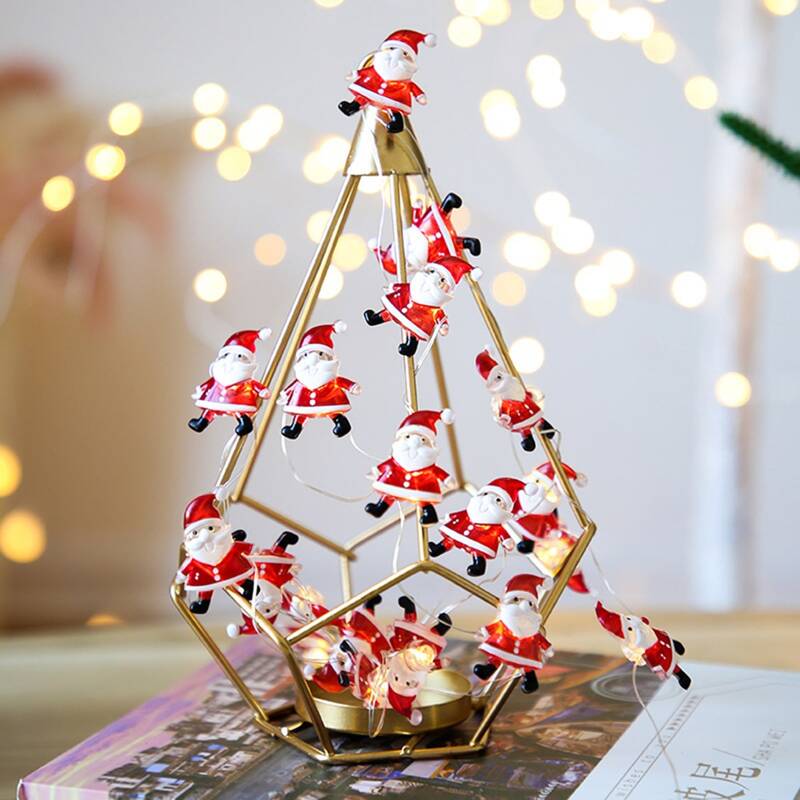 

10pcs Christmas Santa Claus Bulb String Light, Multicolor