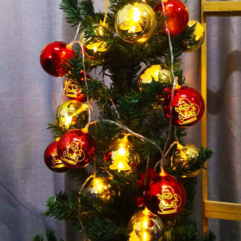 

10pcs Christmas Ball Bulb String Light, Multicolor