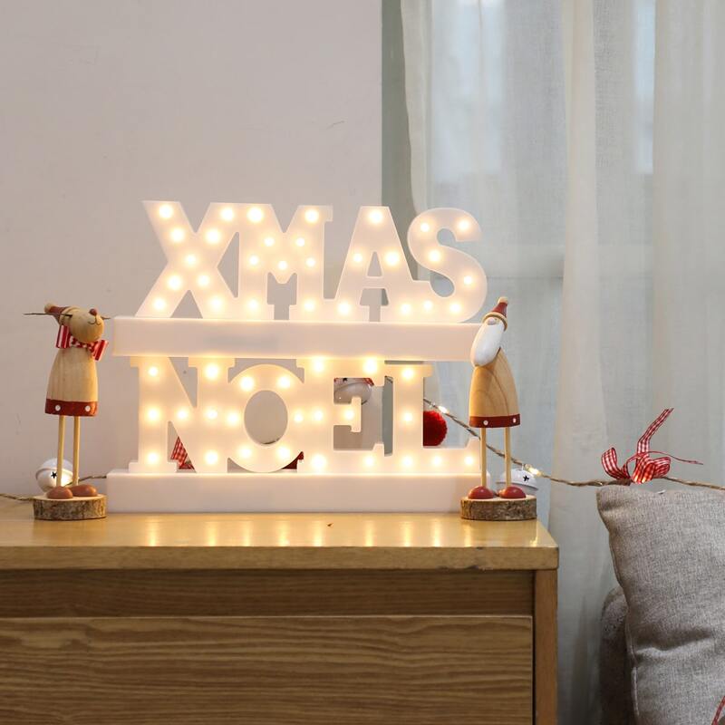 

Christmas Letter Design Night Light, White