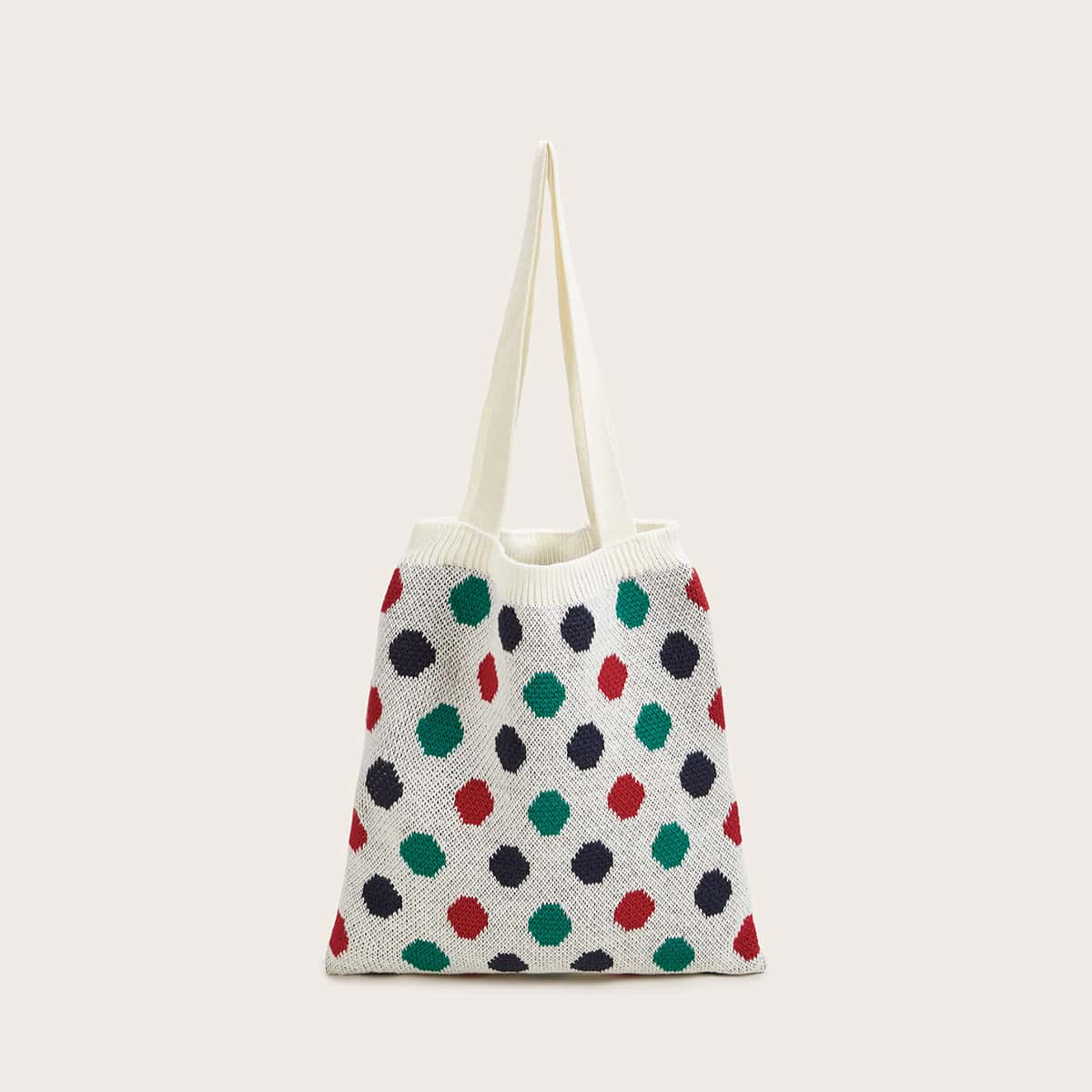 

Polka Dot Knit Book Bag, Multicolor