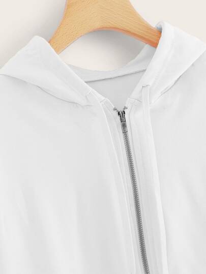 zip up drawstring hoodie