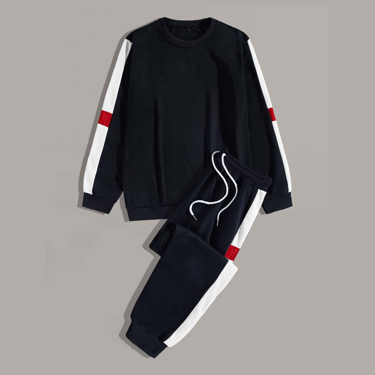 

Guys Tape Side Sweatshirt & Drawstring Sweatpants, Navy blue