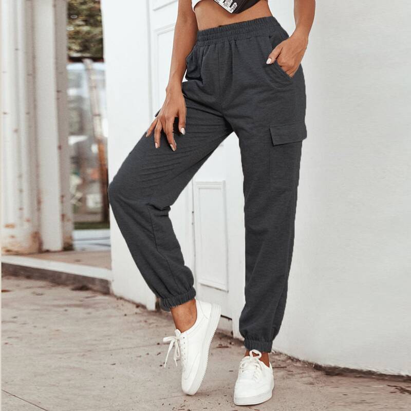 

Elastic Waist Cargo Joggers, Grey