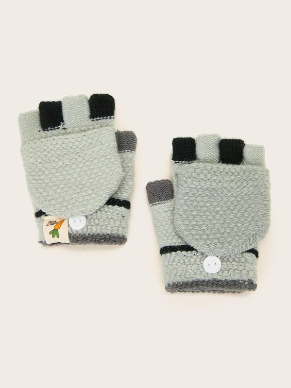 

Toddler Boys Open Finger Gloves With Flap, Multicolor