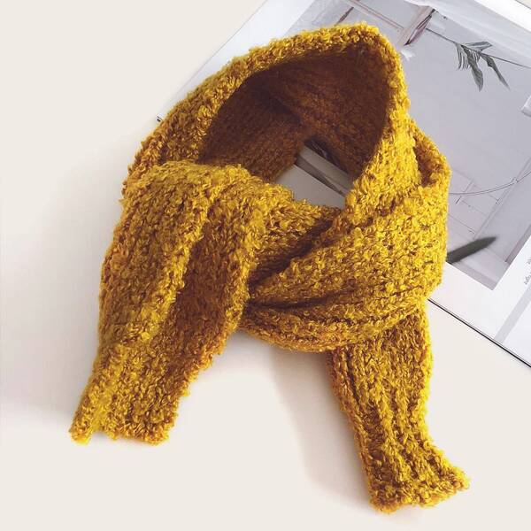 

Toddler Kids Solid Scarf, Yellow